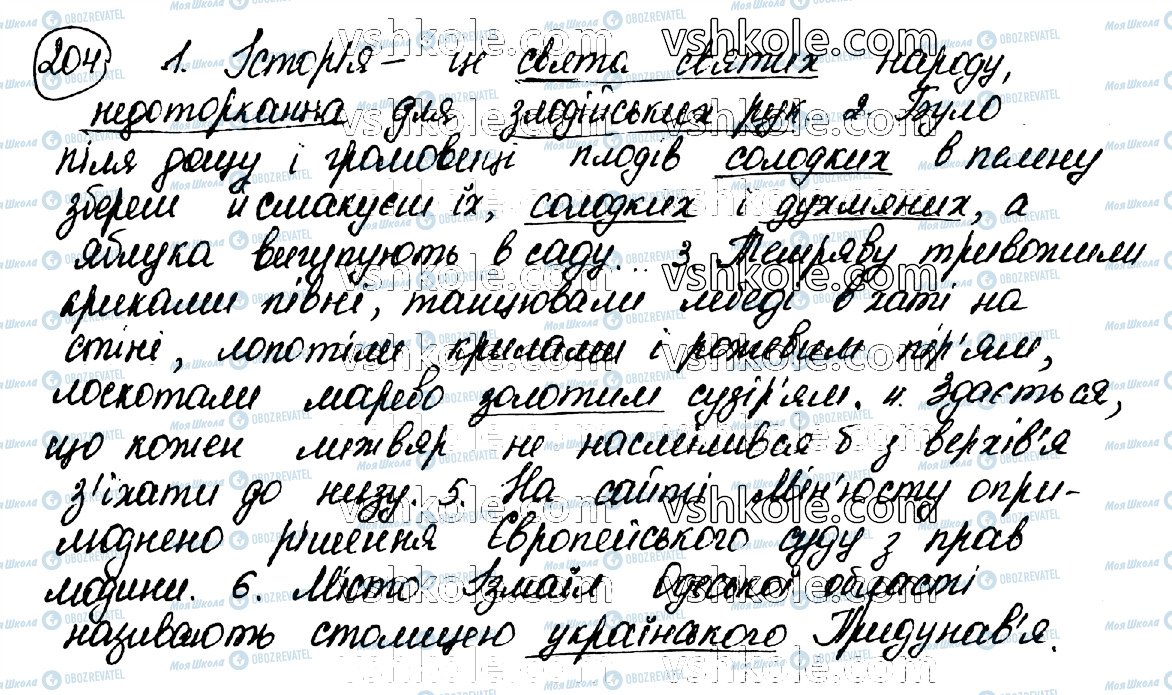 ГДЗ Українська мова 10 клас сторінка 204