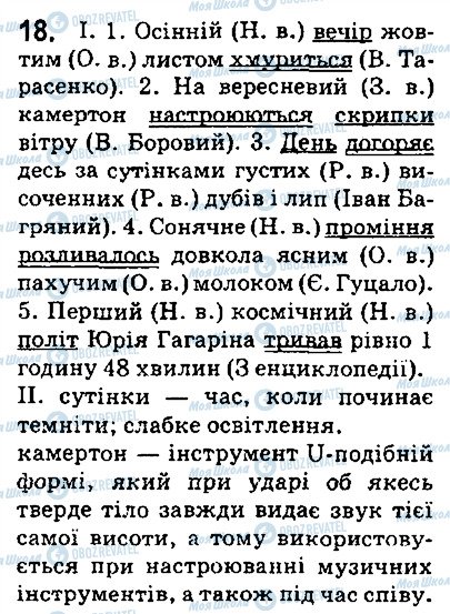 ГДЗ Українська мова 5 клас сторінка 18
