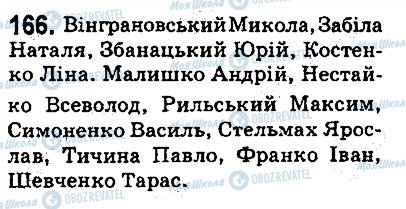 ГДЗ Українська мова 5 клас сторінка 166