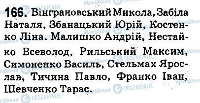 ГДЗ Укр мова 5 класс страница 166