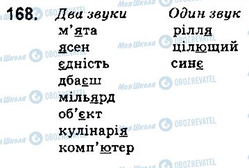 ГДЗ Українська мова 5 клас сторінка 168