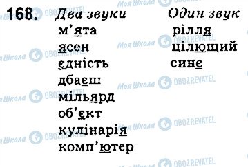 ГДЗ Укр мова 5 класс страница 168