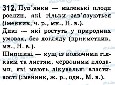 ГДЗ Українська мова 5 клас сторінка 312