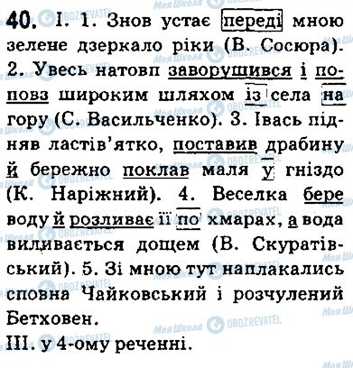 ГДЗ Українська мова 5 клас сторінка 40