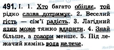 ГДЗ Укр мова 5 класс страница 491