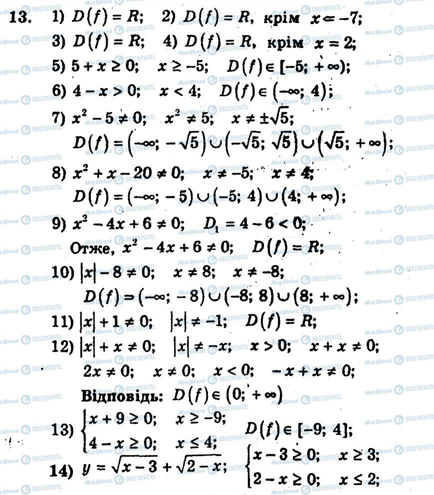 ГДЗ Алгебра 10 клас сторінка 13