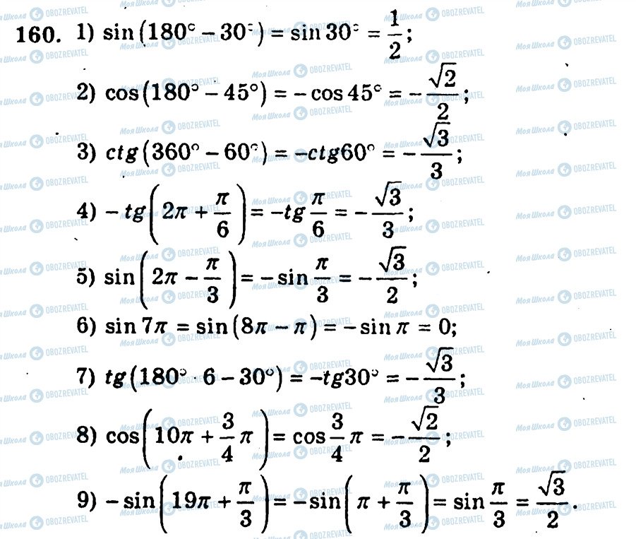 ГДЗ Алгебра 10 клас сторінка 160