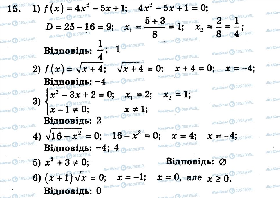 ГДЗ Алгебра 10 клас сторінка 15