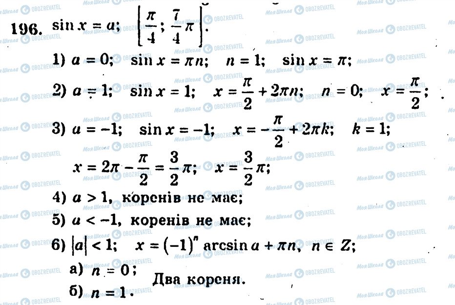 ГДЗ Алгебра 10 клас сторінка 196