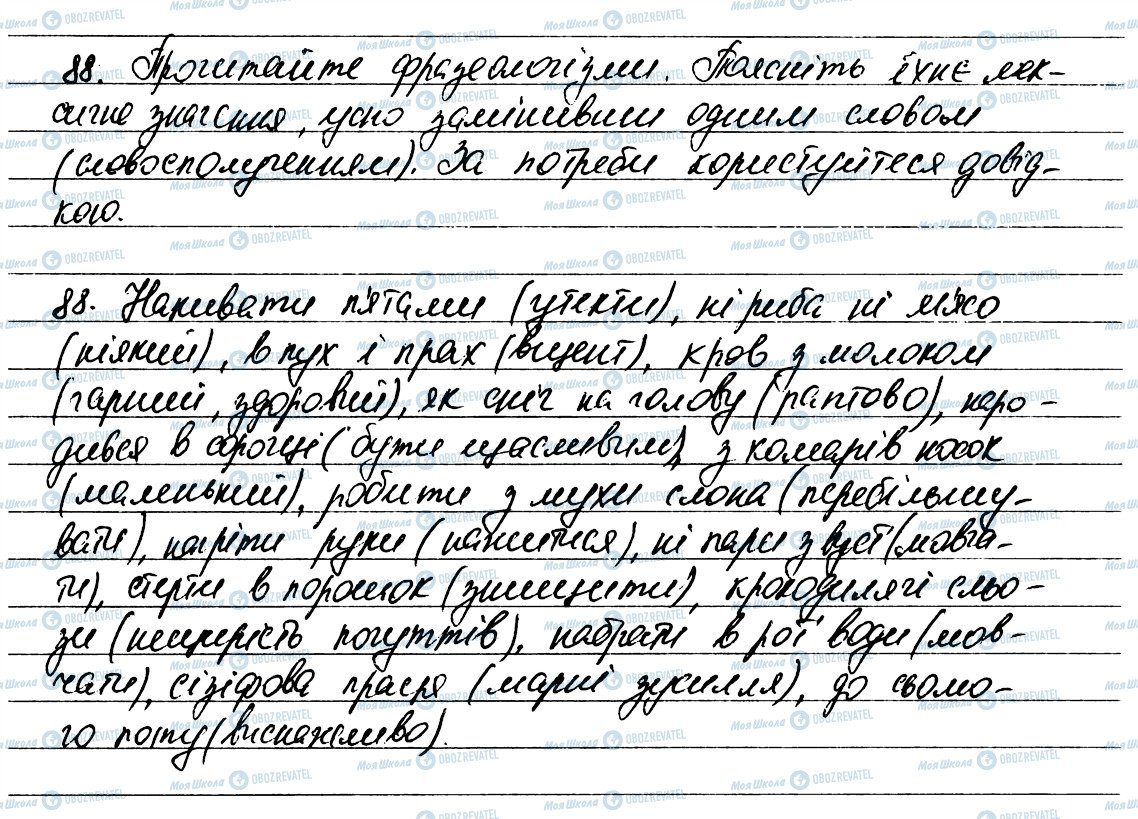 ГДЗ Українська мова 6 клас сторінка 88