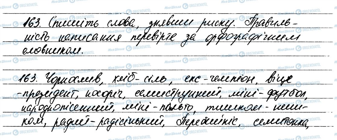 ГДЗ Українська мова 6 клас сторінка 163