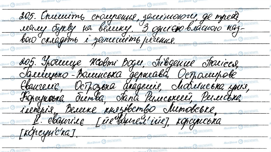 ГДЗ Українська мова 6 клас сторінка 205