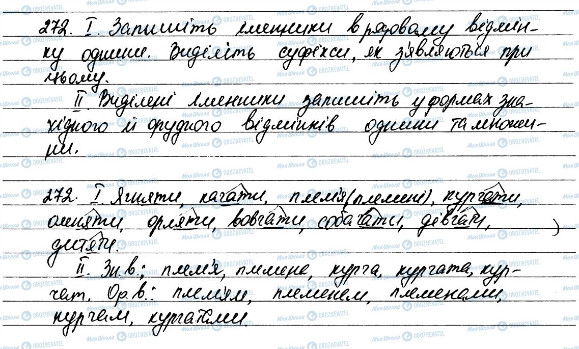 ГДЗ Укр мова 6 класс страница 272