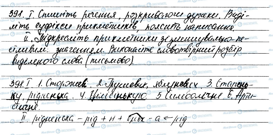 ГДЗ Українська мова 6 клас сторінка 391