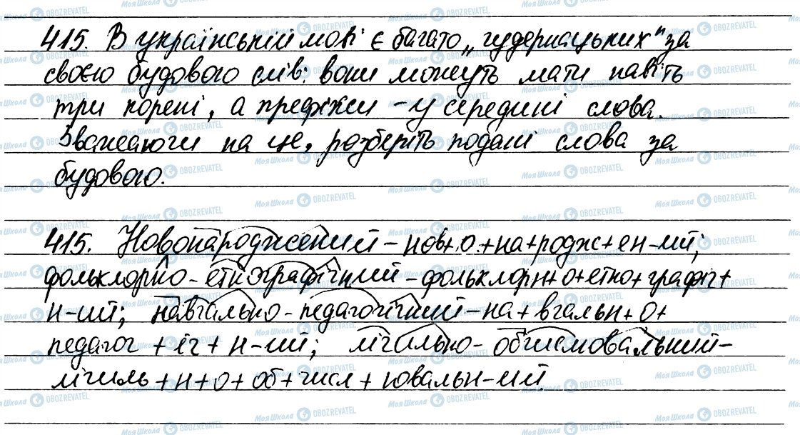 ГДЗ Українська мова 6 клас сторінка 415