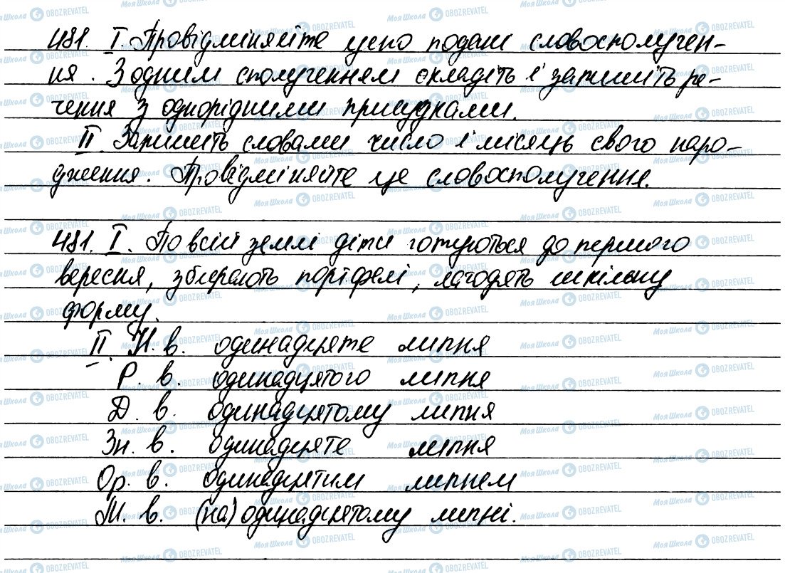 ГДЗ Українська мова 6 клас сторінка 481