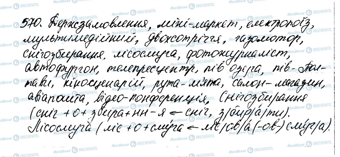 ГДЗ Українська мова 6 клас сторінка 570