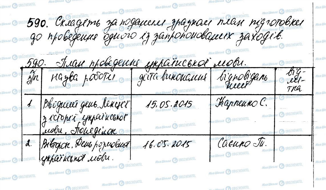 ГДЗ Українська мова 6 клас сторінка 590