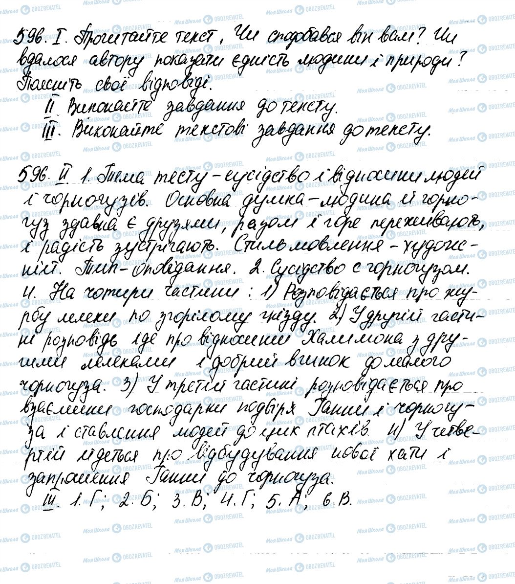 ГДЗ Українська мова 6 клас сторінка 596