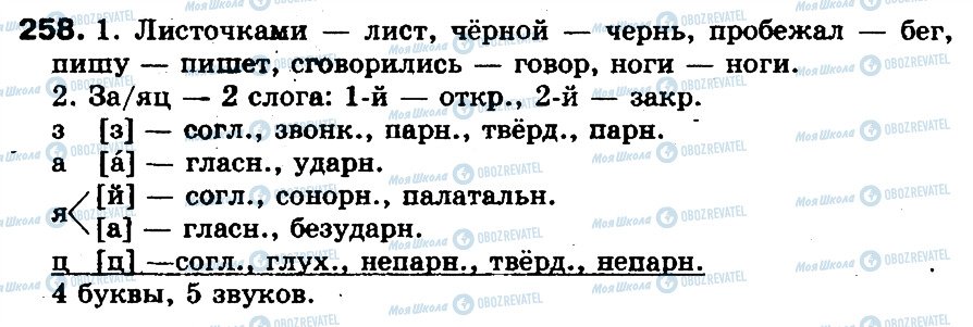 ГДЗ Русский язык 5 класс страница 258