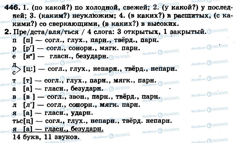ГДЗ Російська мова 5 клас сторінка 446