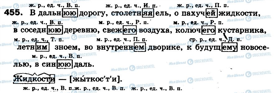 ГДЗ Російська мова 5 клас сторінка 455