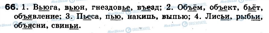 ГДЗ Російська мова 5 клас сторінка 66