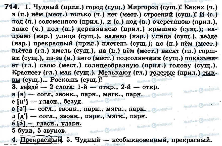 ГДЗ Російська мова 5 клас сторінка 714
