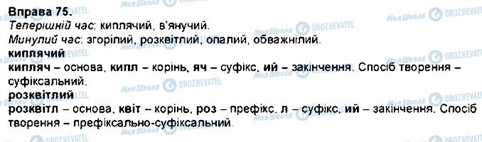 ГДЗ Українська мова 7 клас сторінка 75