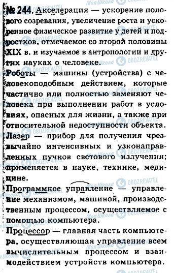 ГДЗ Російська мова 10 клас сторінка 244