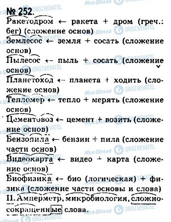 ГДЗ Російська мова 10 клас сторінка 252
