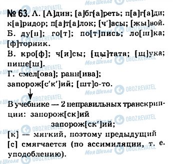 ГДЗ Російська мова 10 клас сторінка 63