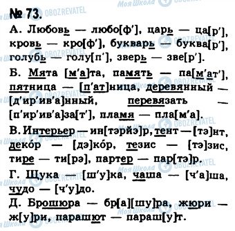 ГДЗ Російська мова 10 клас сторінка 73