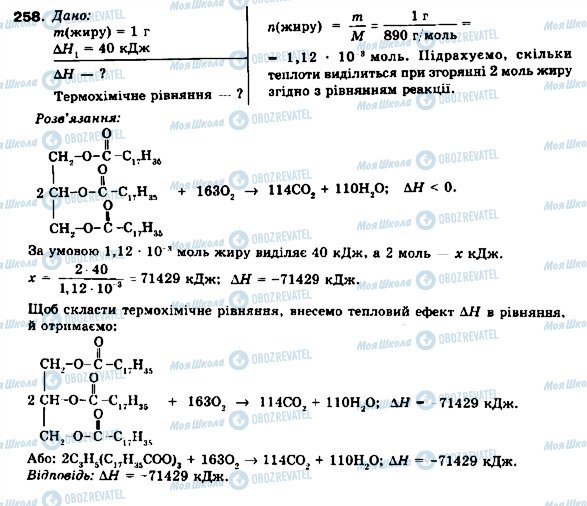 ГДЗ Хімія 9 клас сторінка 258