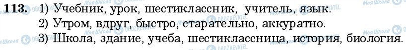 ГДЗ Російська мова 6 клас сторінка 113