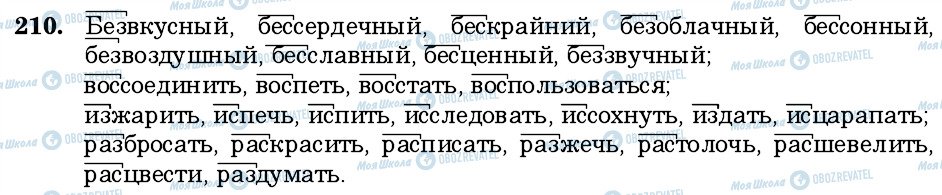 ГДЗ Російська мова 6 клас сторінка 210