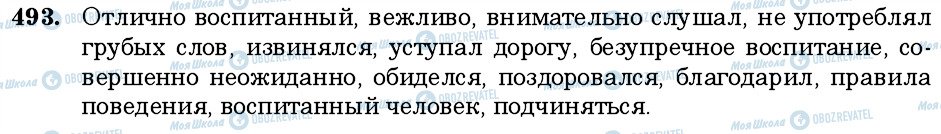 ГДЗ Російська мова 6 клас сторінка 493