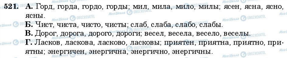 ГДЗ Російська мова 6 клас сторінка 521