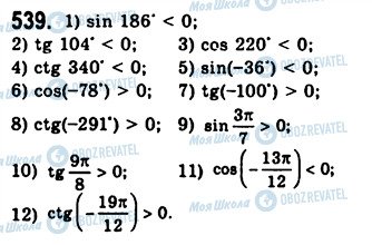 ГДЗ Алгебра 10 клас сторінка 539