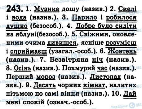 ГДЗ Укр мова 8 класс страница 243