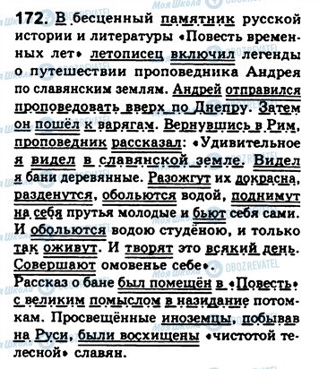 ГДЗ Російська мова 8 клас сторінка 172