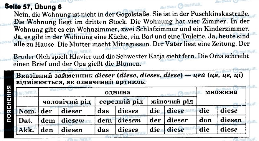 ГДЗ Німецька мова 6 клас сторінка s57u6