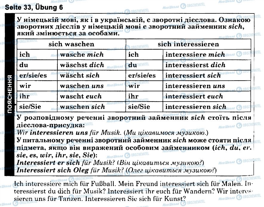 ГДЗ Німецька мова 6 клас сторінка s33u6