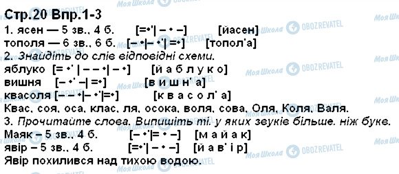 ГДЗ Укр мова 1 класс страница 20