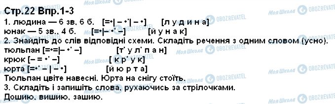 ГДЗ Укр мова 1 класс страница 22
