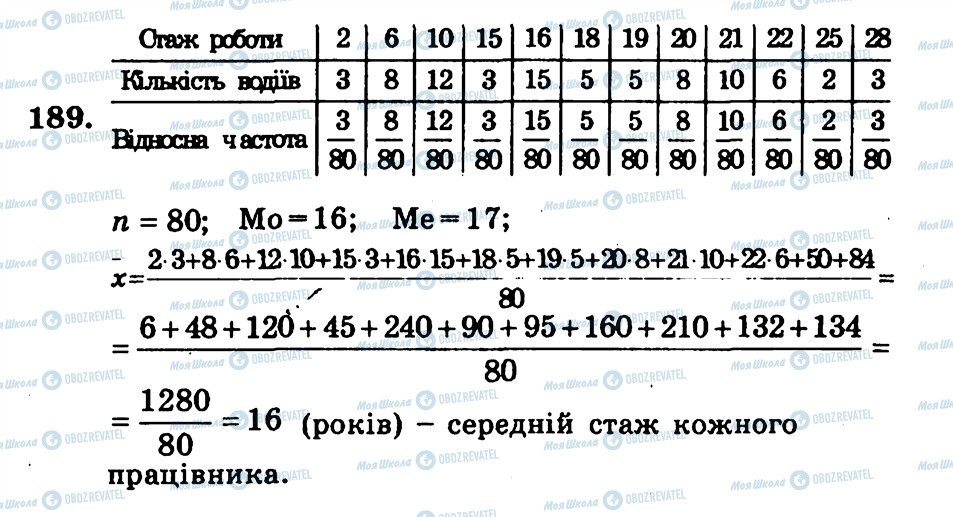 ГДЗ Алгебра 9 клас сторінка 189