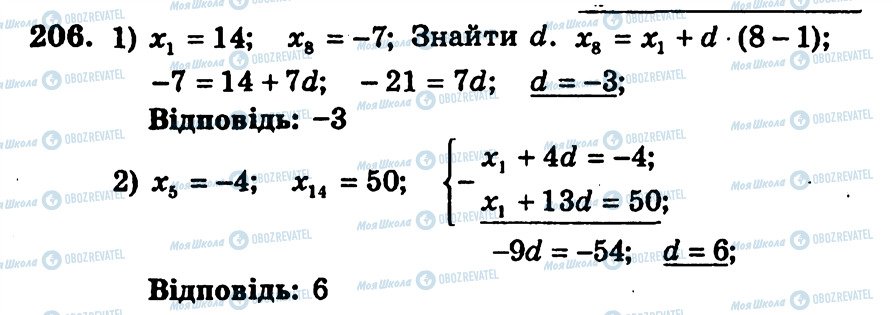 ГДЗ Алгебра 9 класс страница 206