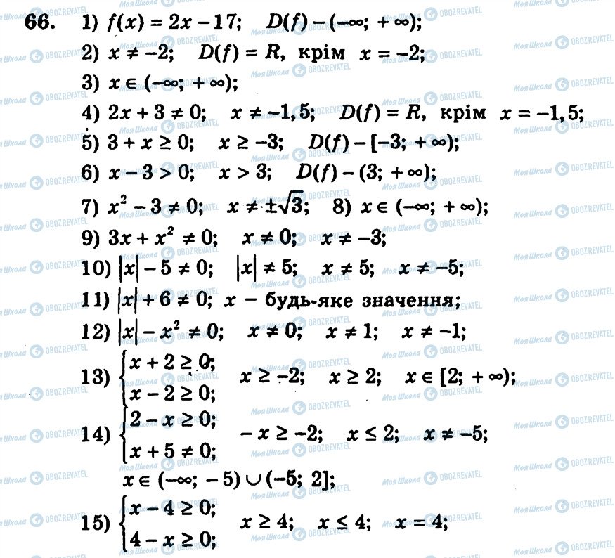 ГДЗ Алгебра 9 клас сторінка 66