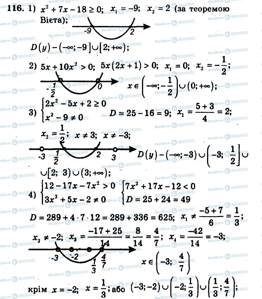 ГДЗ Алгебра 9 клас сторінка 116