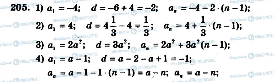ГДЗ Алгебра 9 клас сторінка 205
